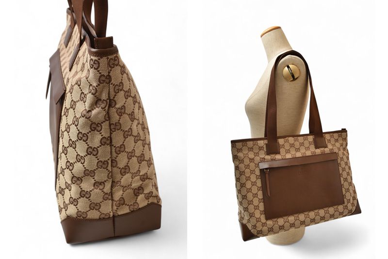 Gucci Tote Shopping Bag A4 Gucci GG Canvas GG Beige Brown 34339
