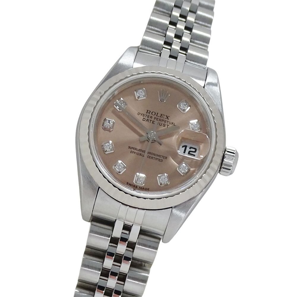 Rolex Datejust Number Watch Diamond Automatic Winding at Stainless Steel White