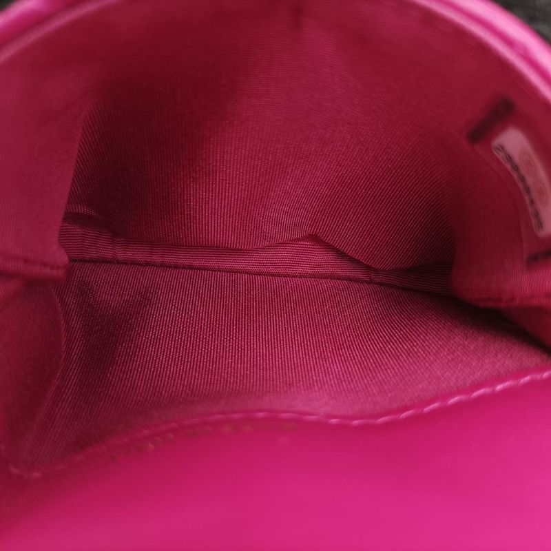 CHANEL  Matelasse Waist Coin Purse Purple Lambskin And Fabric Ap0743