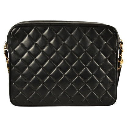 Chanel Matelasse Coco Mark Shoulder Bag Lambskin Black Gold Hardware Fringe