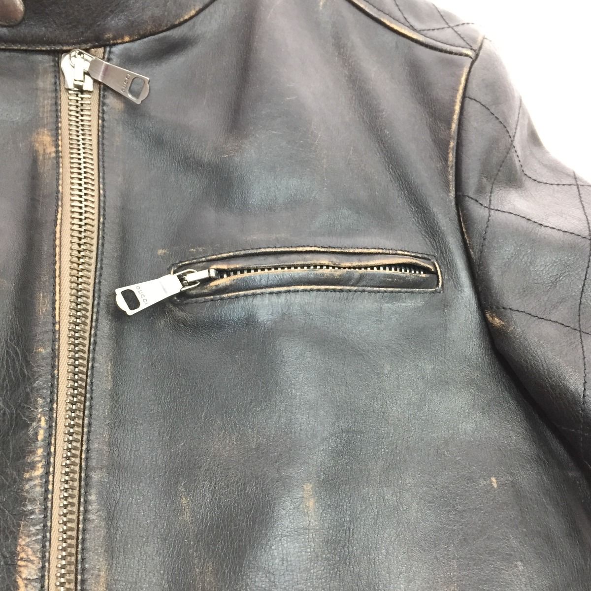 Gucci Men's Rider Jacket Size 44 454032 Xg313 Black