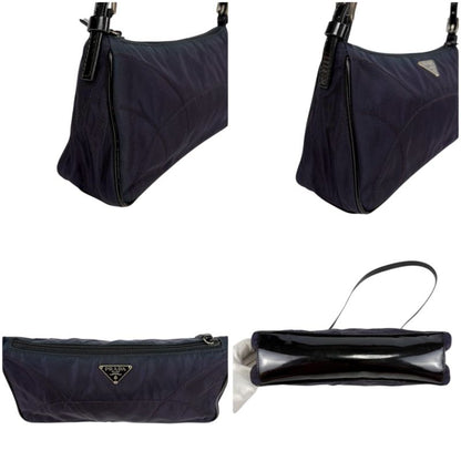 Prada Accessory Pouch Mini Handbag Tessuto Nylon Quilted Purple