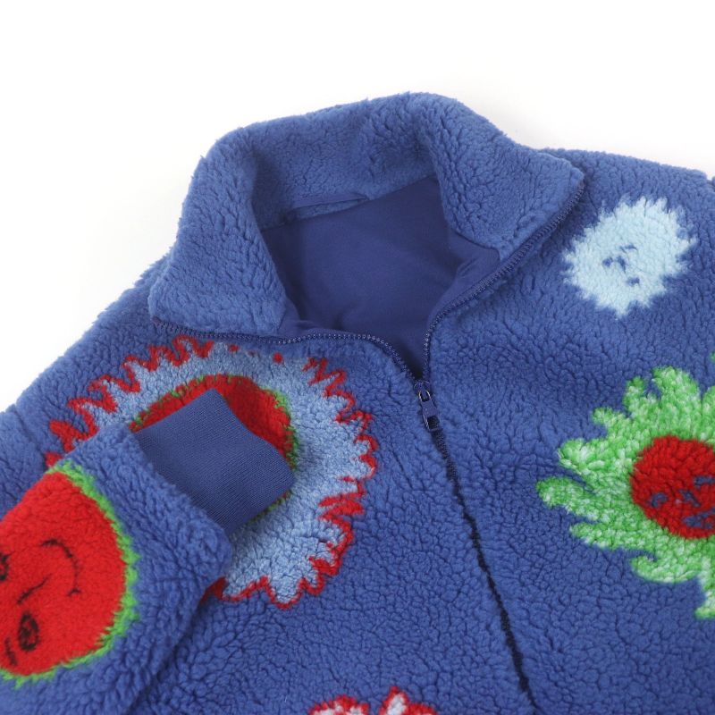 Louis Vuitton Yayoi Kusama 23AW Face Zip-up Fleece Jacket Blouson Blue XS Made