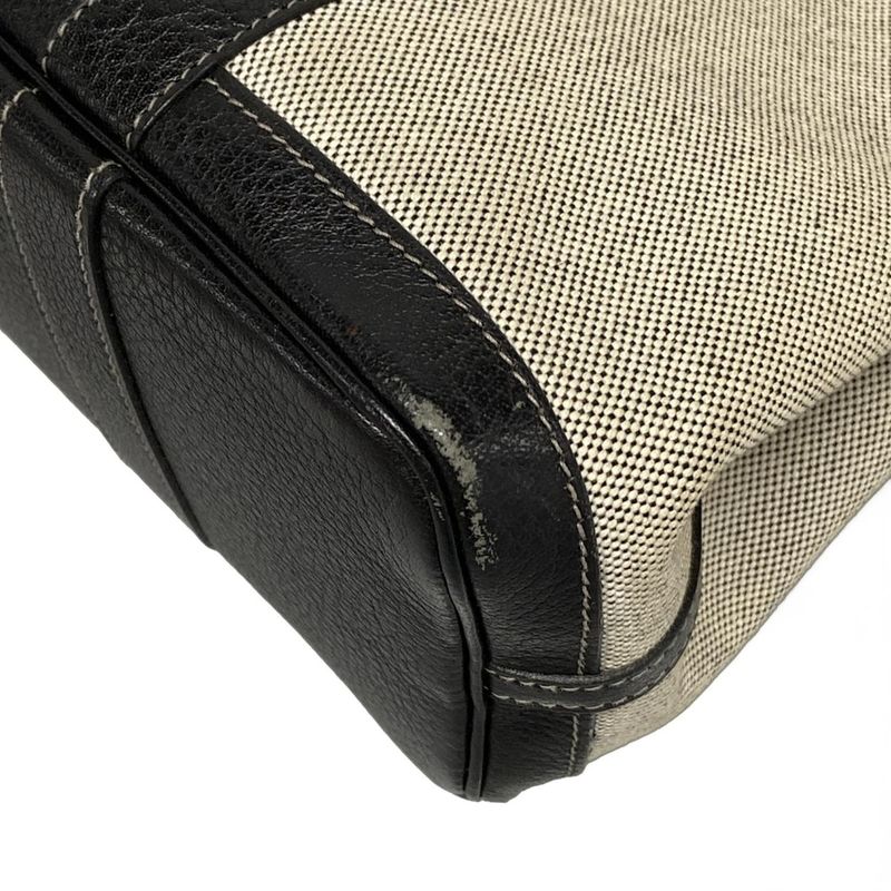 Hermes Garden Party TPM Ivory And Black Silver Hardware Tote Bag