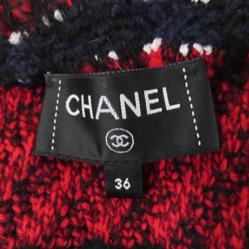 CHANEL 23B P75716k10880 Cashmere Silk Alpaca Blend Coco-mark Collarless Tweed
