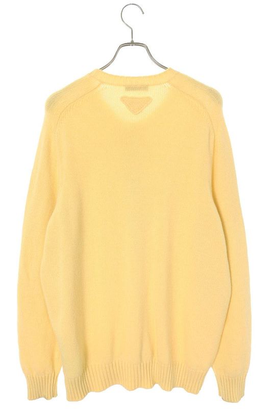 Prada 23AW Umg265 Triangle Patch Wool Cashmere Cardigan Men 56