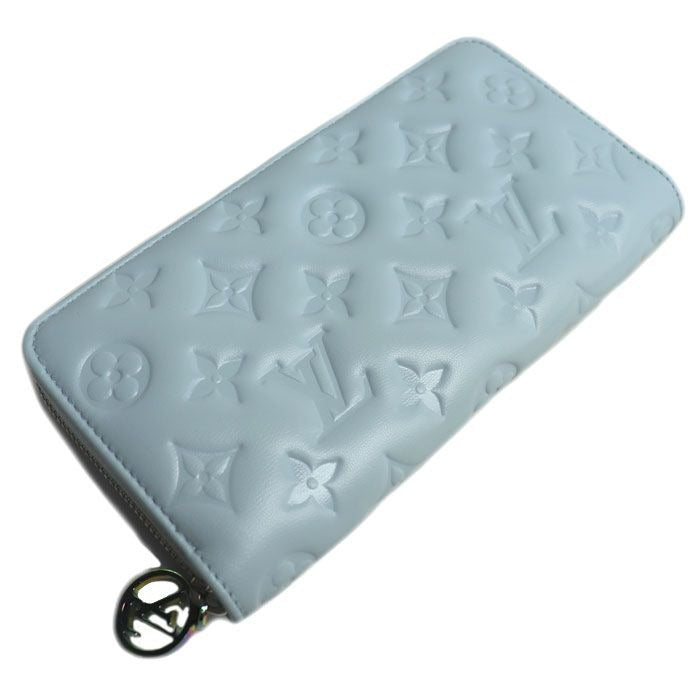 Louis Vuitton Zippy Wallet Long Round Zipper Monogram Embossed Washed