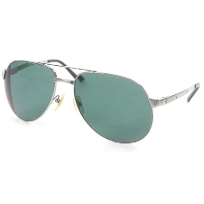 Cartier Vintage Santos Dumont Teardrop Sunglasses Silver Green Lenses 59 16