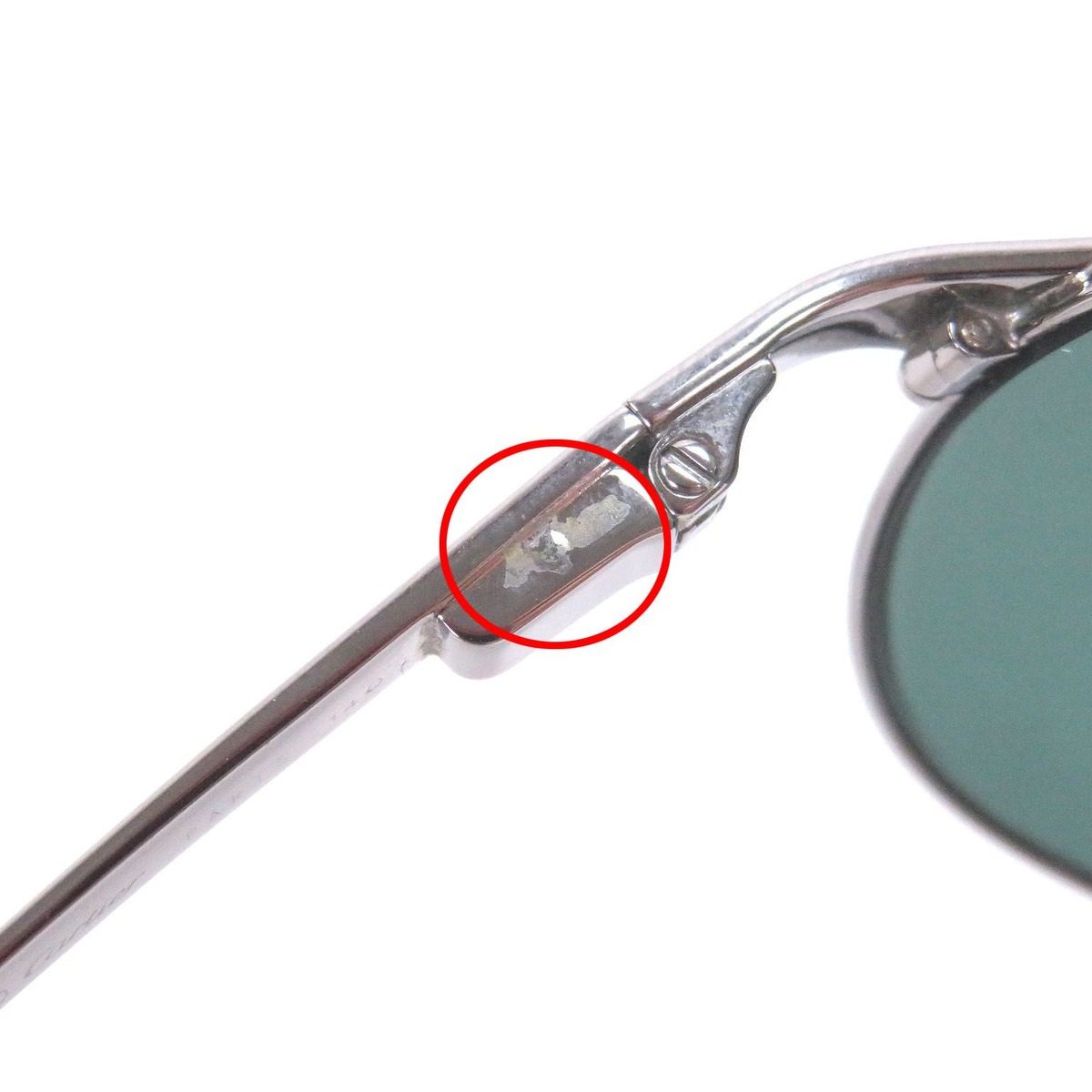 Cartier Vintage Santos Dumont Teardrop Sunglasses Silver Green Lenses 59 16 — view 12