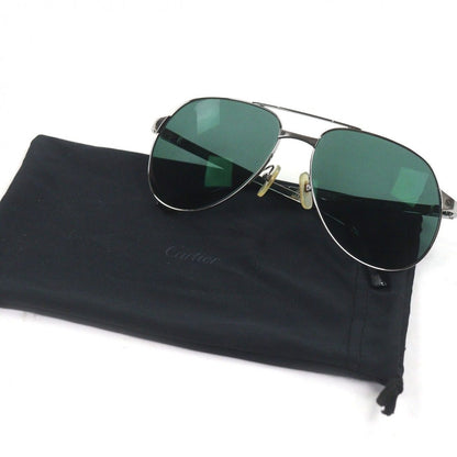 Cartier Vintage Santos Dumont Teardrop Sunglasses Silver Green Lenses 59 16 — view 2