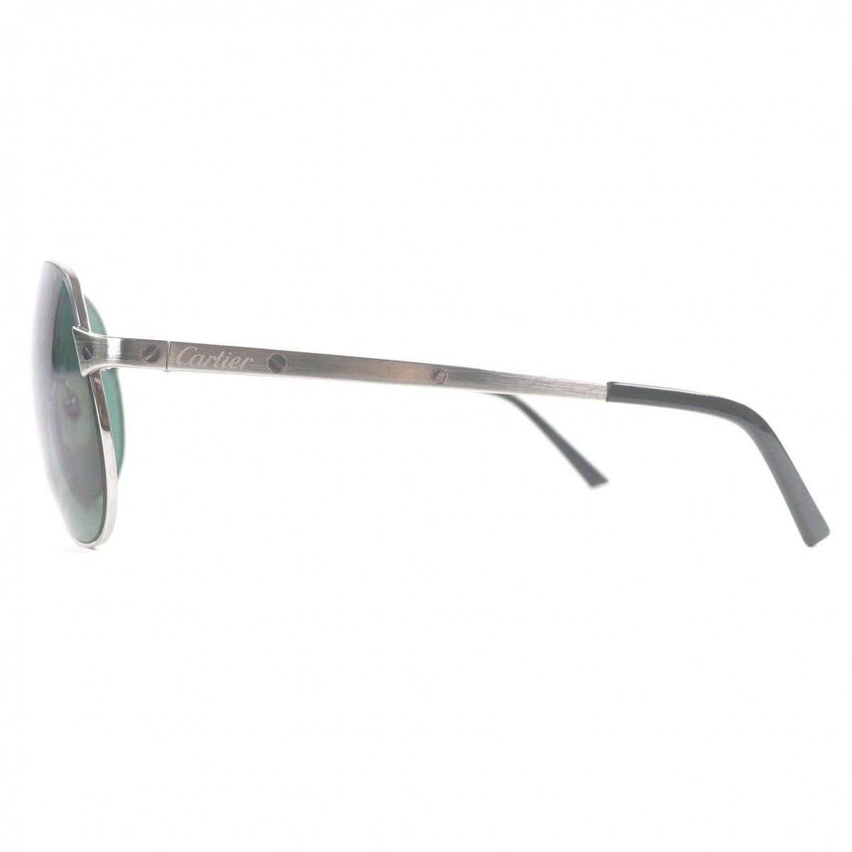 Cartier Vintage Santos Dumont Teardrop Sunglasses Silver Green Lenses 59 16 — view 4