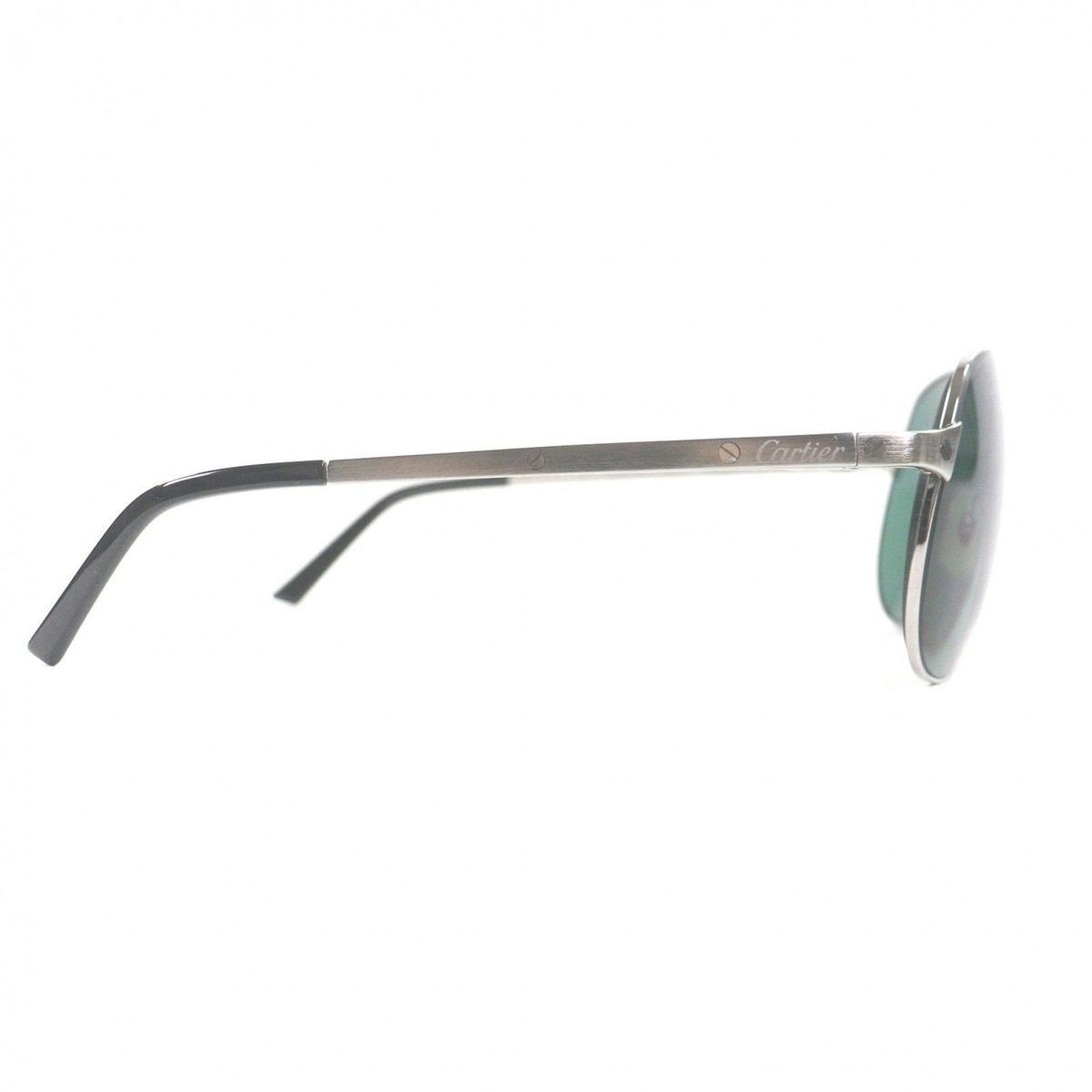 Cartier Vintage Santos Dumont Teardrop Sunglasses Silver Green Lenses 59 16 — view 5