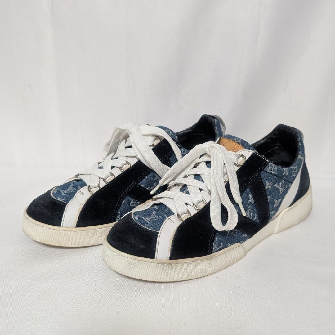 Louis Vuitton Monogram Denim Suede Blue Sneakers