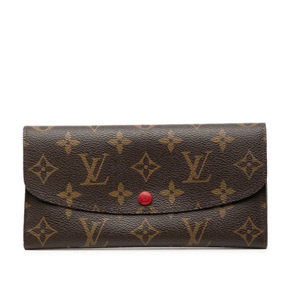Louis Vuitton Monogram Portefeuille Emily Brown Rouge Leather