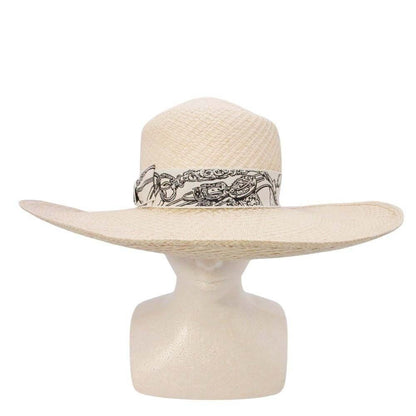 Hermes Brides de Gala Wide Brim Straw Hat Ex a Dos le 56 cm Beige