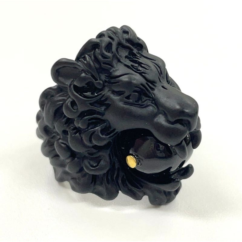 Gucci Michele Lionhead Interlocking G Logo Ring No 13 Metal Black — view 6