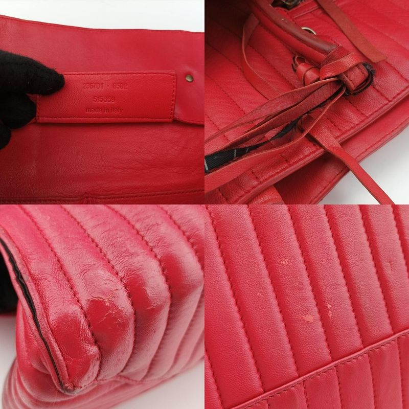 Balenciaga Quilted Paper A4 Tote Bag Red Leather 2367016502 515859