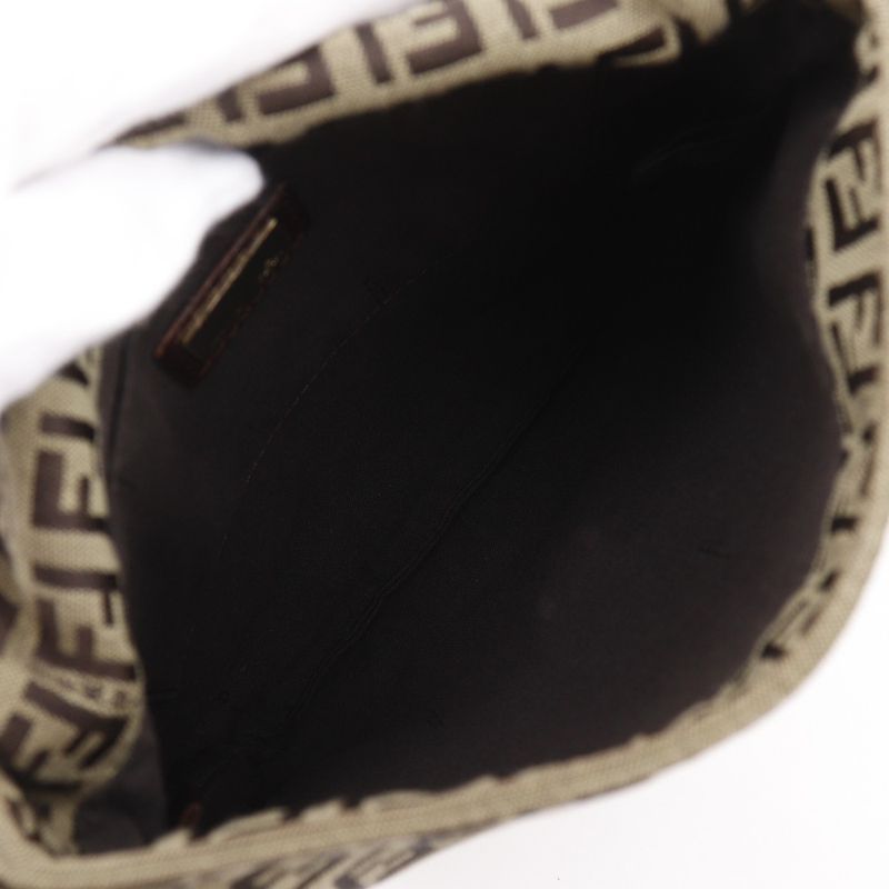 Fendi Zucchino Nylon Canvas Brown Women Shoulder Bag