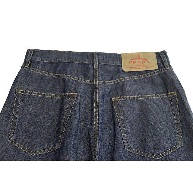 Prada 24 SS Triangle Logo Plate 5 Pocket Denim Pants Jeans Gep374 31 Indigo — view 5