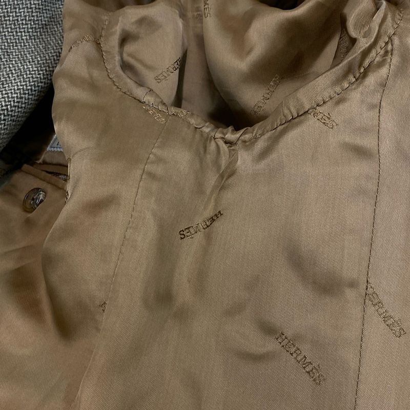 Hermes Coat Size 52 Men - Pt9201 Dark Brown And Ivory Long Sleeves / Chester /