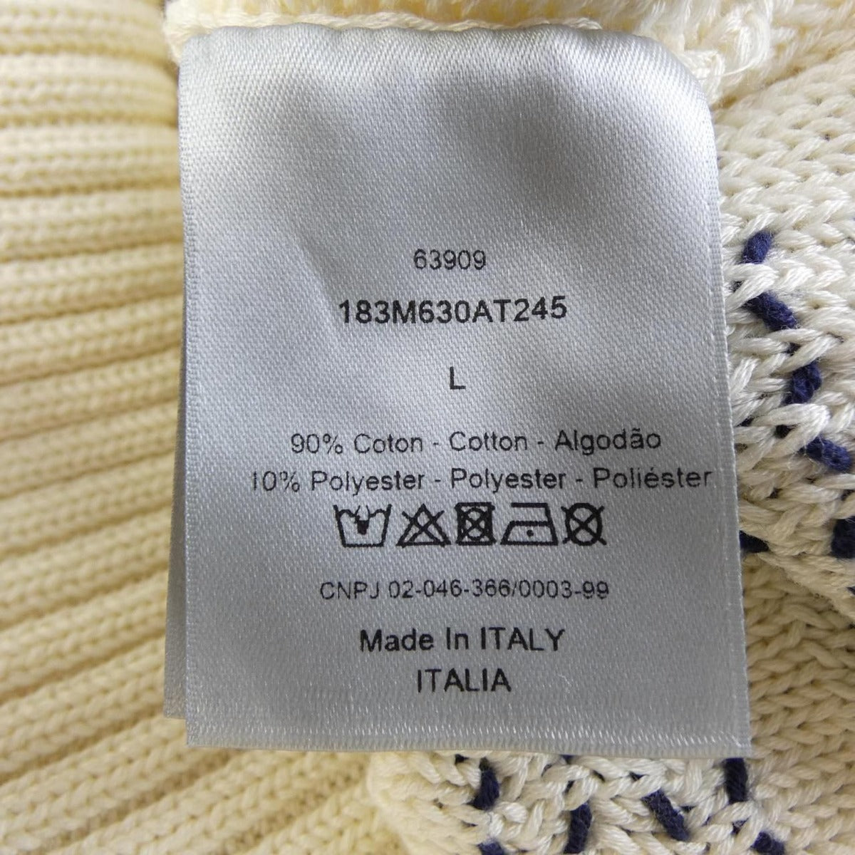 Dior Knit Sweater White Navy — view 3