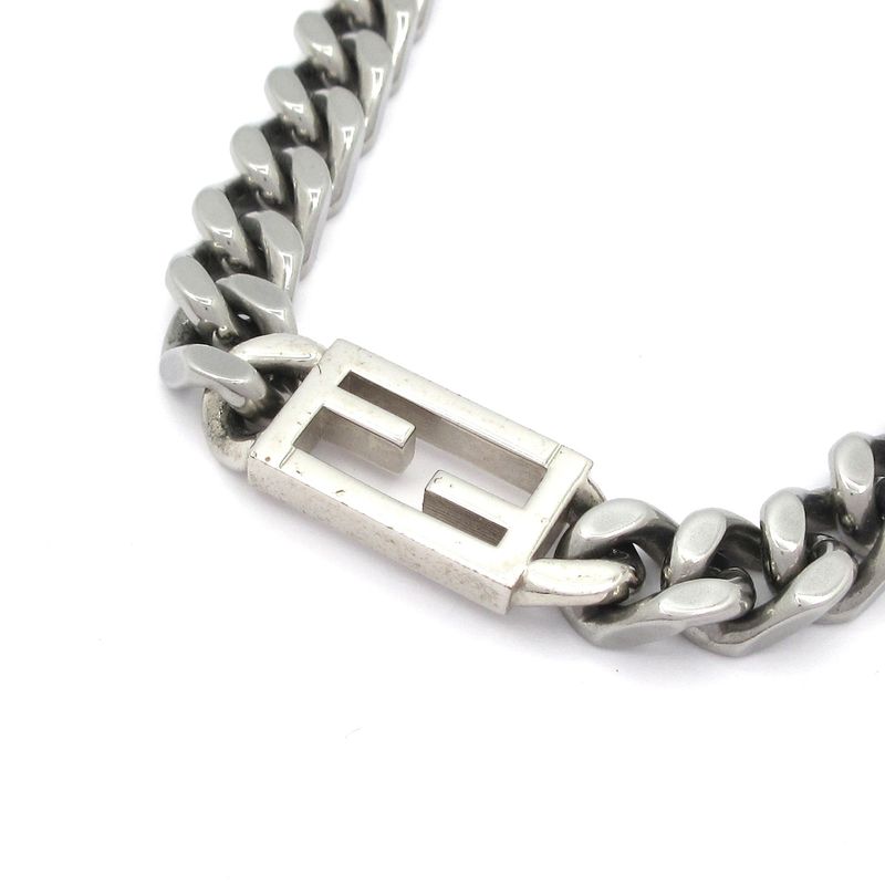 Fendi Necklace Baguette Silver Chain