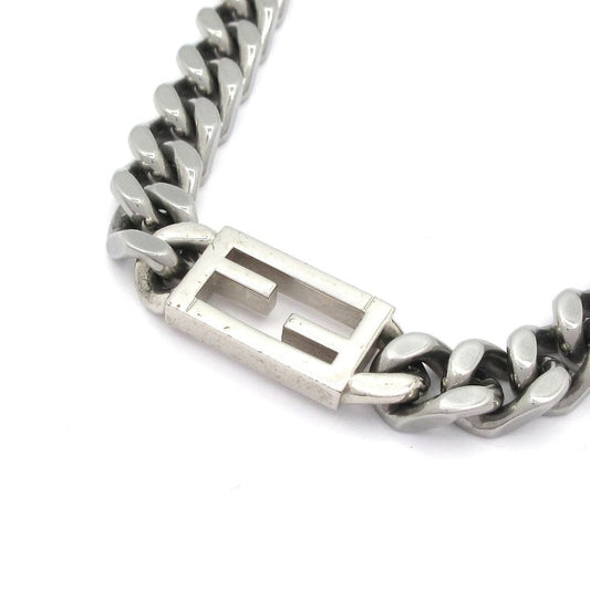 Fendi Necklace Baguette Silver Chain