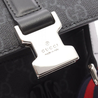 Gucci Shoulder Bag Super Mini GG Supreme Black Leather Pouch — view 4
