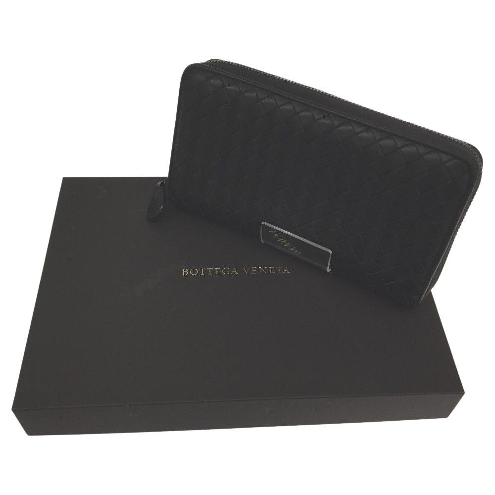 Bottega Veneta Long Wallet Round Zipper Intrecciato