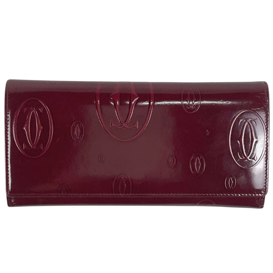 Cartier Happy Birthday Long Wallet Bifold Bill Purse Coin Enamel