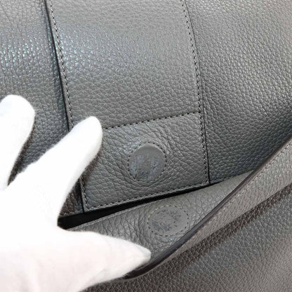 Fendi Baguette Shoulder Messenger Bag Leather Gray 7va536 Silver Hardware