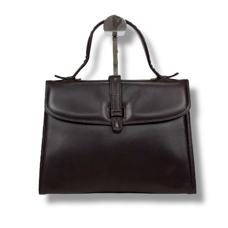 Bottega Veneta Marco Polo 2WAY Top Handle Bag Shoulder Bag Dark Brown Pvcleather