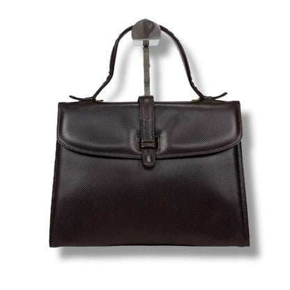 Bottega Veneta Marco Polo 2WAY Top Handle Bag Shoulder Bag Dark Brown Pvcleather