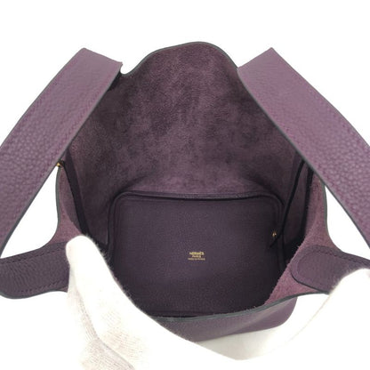 Hermes Handbag Picotin Lock PM Taurillon Clemence Cassis And Gold Hardware