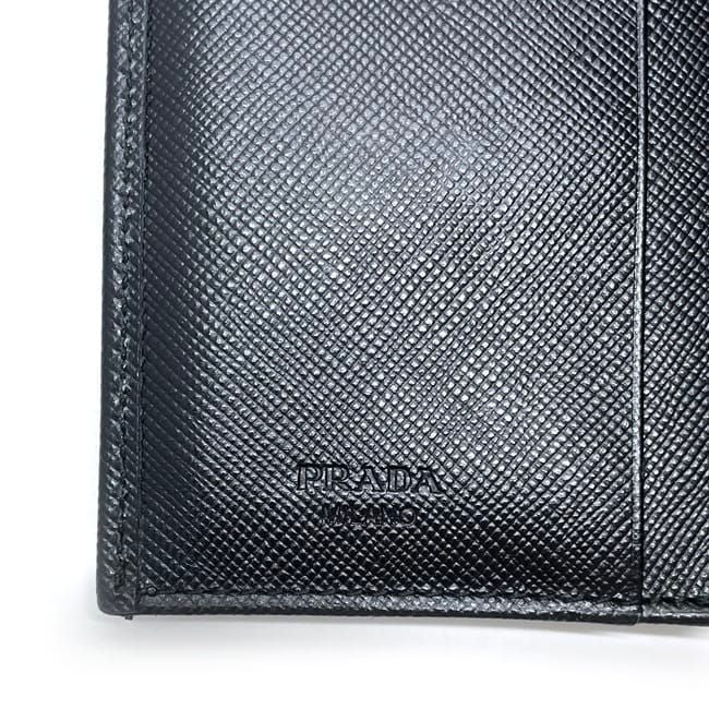 Prada Business Card Case Black NERO Excellent Condition Saffiano Leather