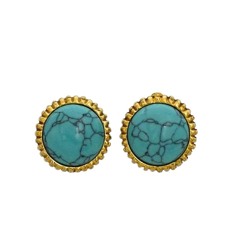 Chanel Earring Gold Light Blue GP