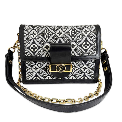 Louis Vuitton Dauphine MM Monogram Jacquard Black Shoulder Bag