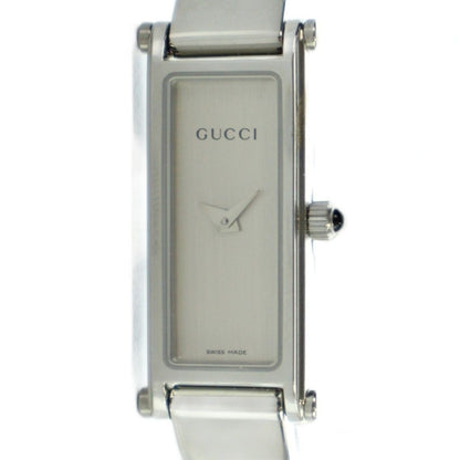Gucci Watch Bangle Quartz Square Logo Silver