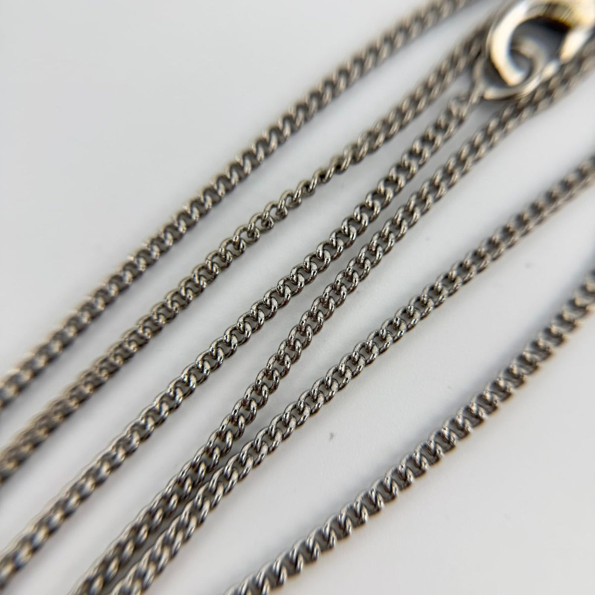 Chanel CC Logo Necklace Silver Vintage — view 8