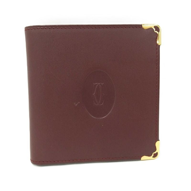 Cartier Bifold Wallet Leather Bordeaux