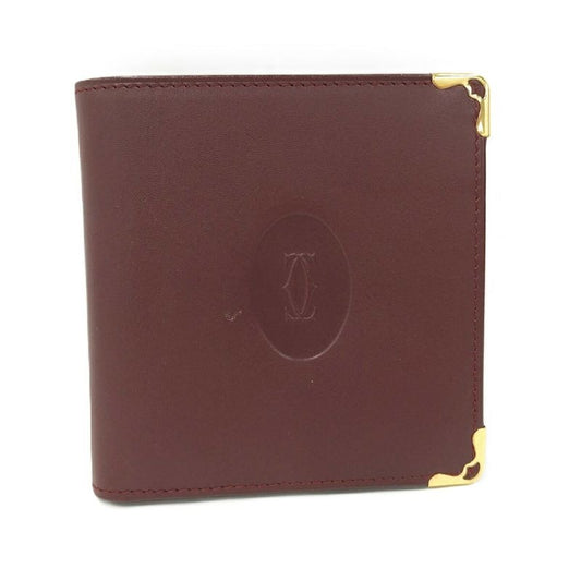 Cartier Bifold Wallet Leather Bordeaux