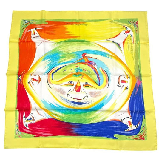 Hermes Carre 90 Smiles In Third Millenary Scarf Silk Red