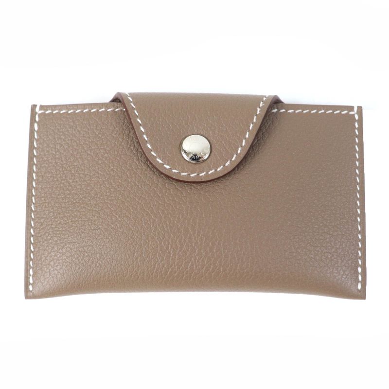 Hermes Iliade Etoupe Evercolor Card Case Boxed Stamped W Made In France Women