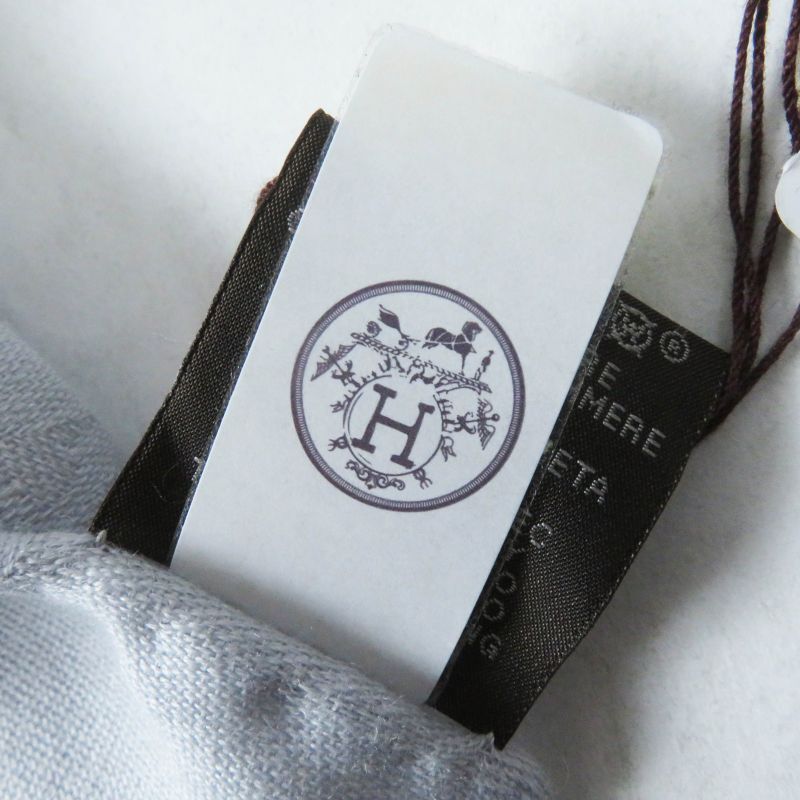 Hermes 2022 H262494s New Livris Cashmere Silk Stole/muffler Light Gray Made In