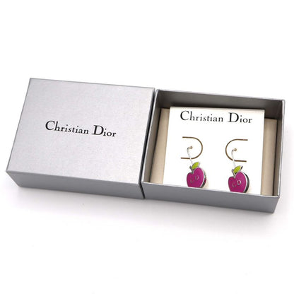 Christian DIOR CD Earrings Apple Hook Earrings Accessories Pink Ladies With Box