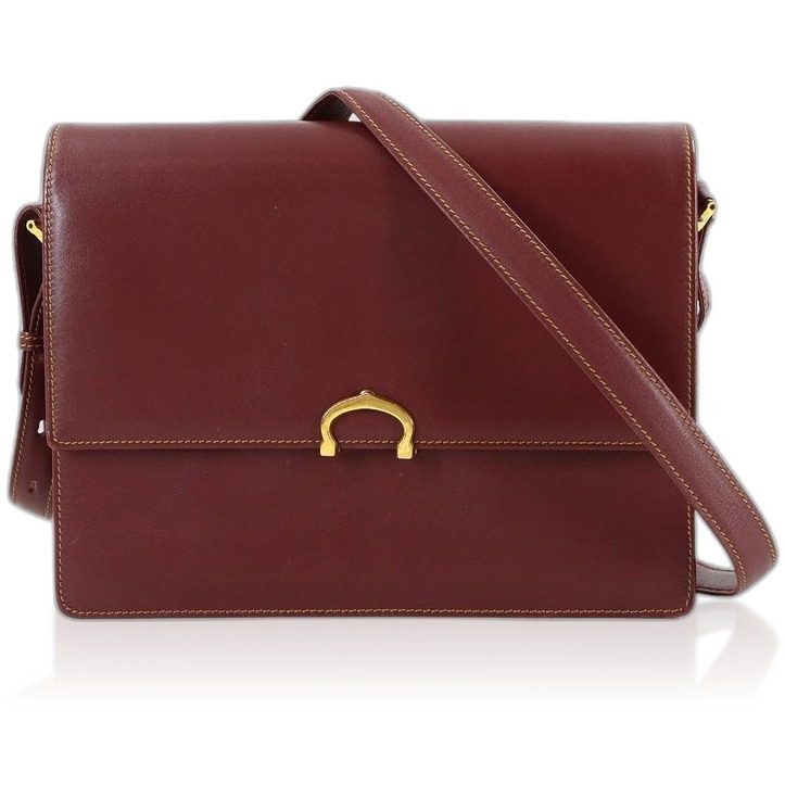 Cartier Must Line Shoulder Bag Leather Bordeaux Gold