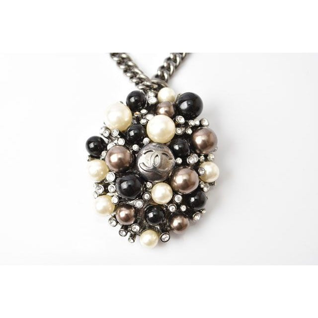 Chanel CC Mark Rhinestone Pearl Black White — view 6