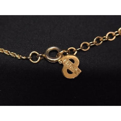 Christian Dior Necklace Pearl Gold Metal Faux Rhinestone — view 2