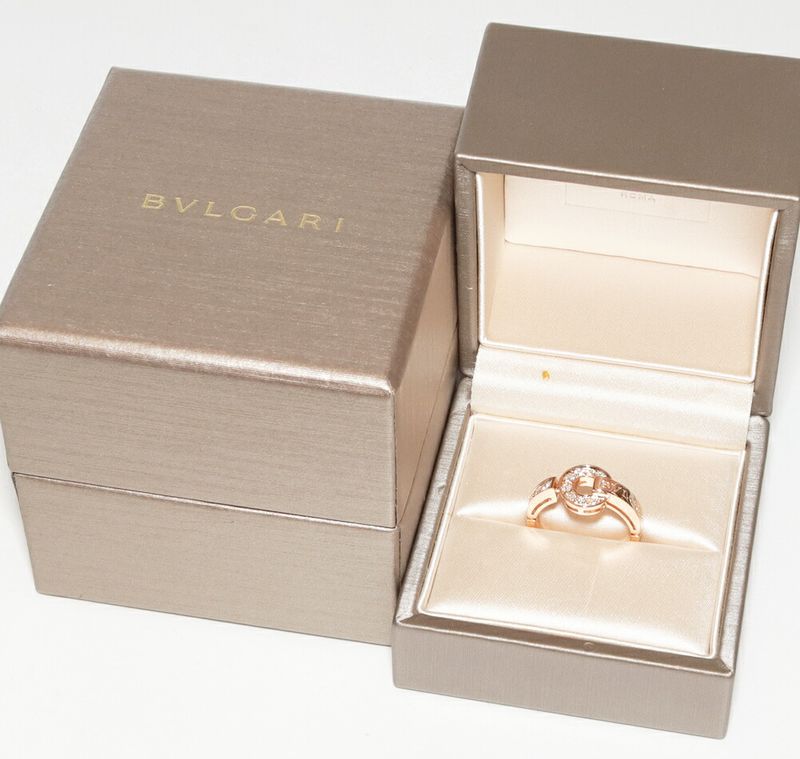 Bulgari Ring 18K Pink Gold Pave Diamond 028ct Bulgari Ring An855854 346213