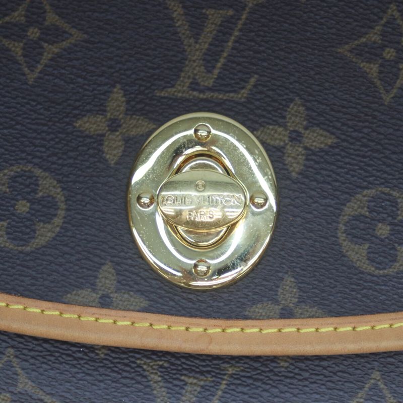 Louis Vuitton 06 M40076 Monogram Tulum PM Shoulder Bag Twist Lock Brown Women